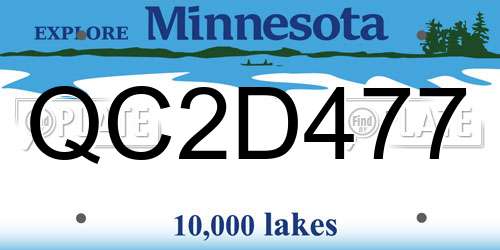 QC2D477 Minnesota License Plate