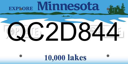QC2D844 Minnesota License Plate
