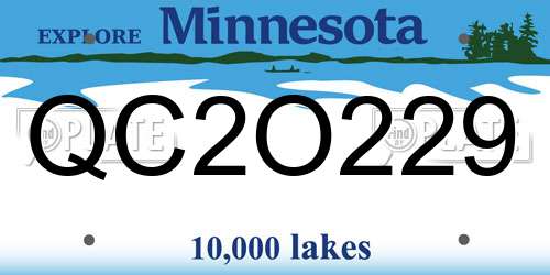 QC2O229 Minnesota License Plate