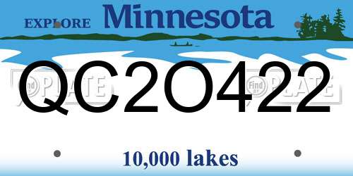 QC2O422 Minnesota License Plate