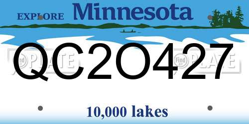 QC2O427 Minnesota License Plate