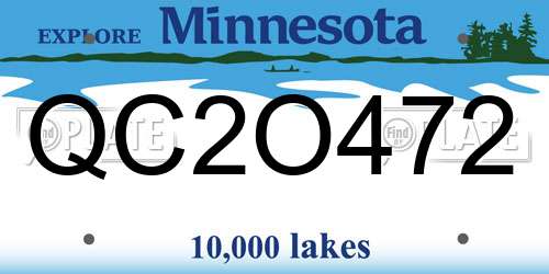 QC2O472 Minnesota License Plate