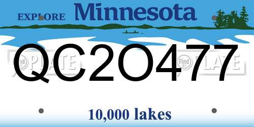 QC2O477 Minnesota License Plate