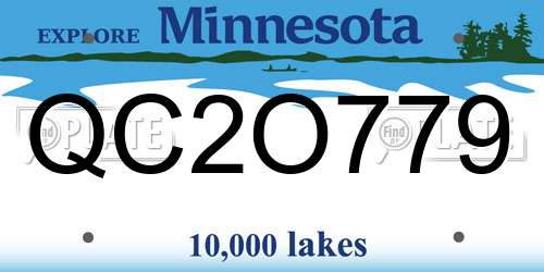 QC2O779 Minnesota License Plate
