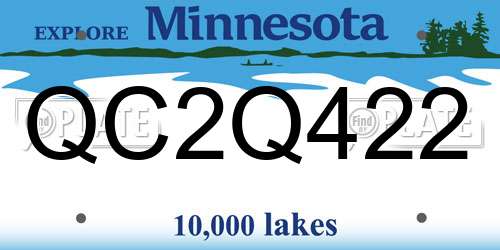 QC2Q422 Minnesota License Plate
