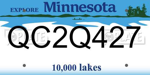 QC2Q427 Minnesota License Plate