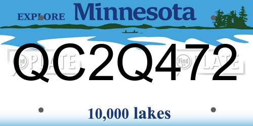 QC2Q472 Minnesota License Plate