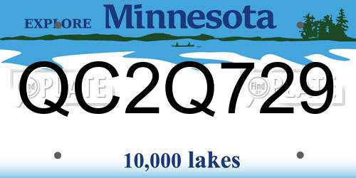 QC2Q729 Minnesota License Plate