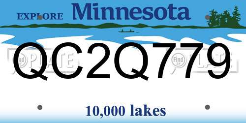 QC2Q779 Minnesota License Plate