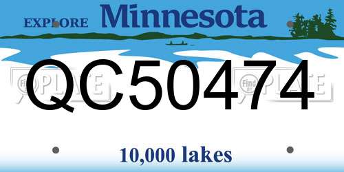 QC50474 Minnesota License Plate