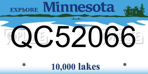 QC52066 Minnesota License Plate