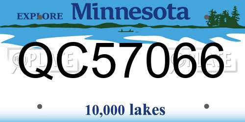 QC57066 Minnesota License Plate