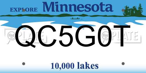 QC5G0T Minnesota License Plate