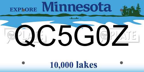 QC5G0Z Minnesota License Plate