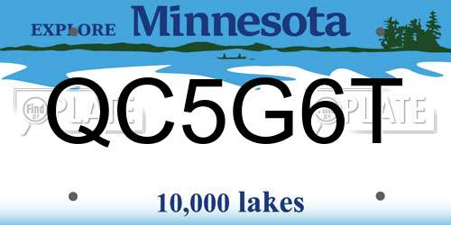 QC5G6T Minnesota License Plate