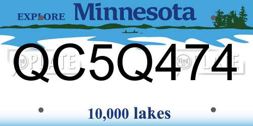 QC5Q474 Minnesota License Plate