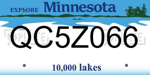 QC5Z066 Minnesota License Plate