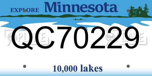 QC70229 Minnesota License Plate