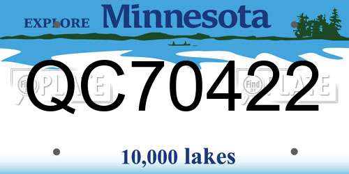 QC70422 Minnesota License Plate