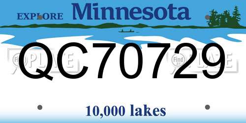 QC70729 Minnesota License Plate