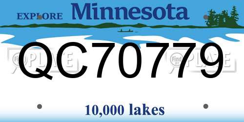 QC70779 Minnesota License Plate