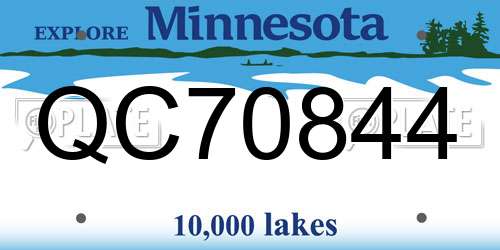 QC70844 Minnesota License Plate