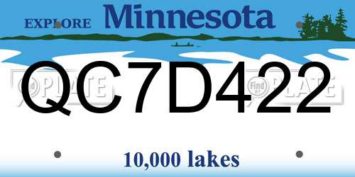 QC7D422 Minnesota License Plate