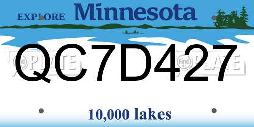 QC7D427 Minnesota License Plate