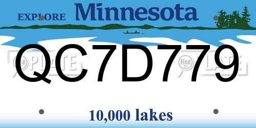 QC7D779 Minnesota License Plate