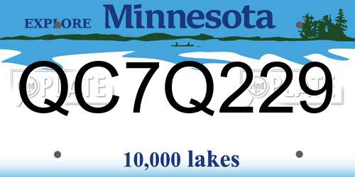 QC7Q229 Minnesota License Plate