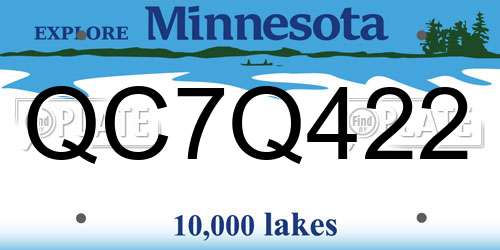 QC7Q422 Minnesota License Plate