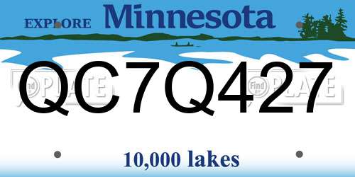 QC7Q427 Minnesota License Plate