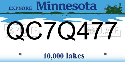 QC7Q477 Minnesota License Plate