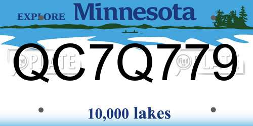 QC7Q779 Minnesota License Plate