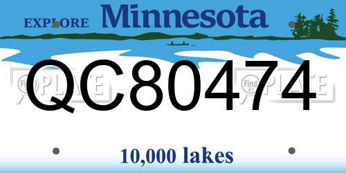 QC80474 Minnesota License Plate
