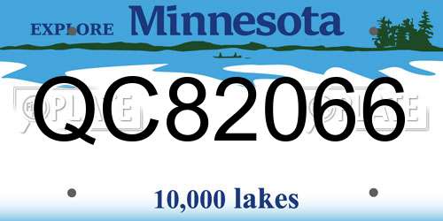 QC82066 Minnesota License Plate