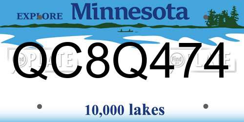QC8Q474 Minnesota License Plate