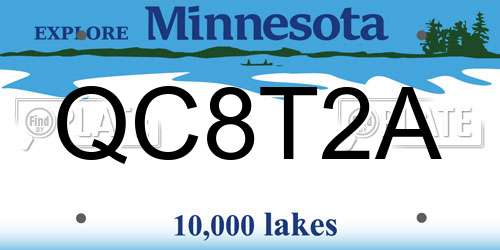 QC8T2A Minnesota License Plate