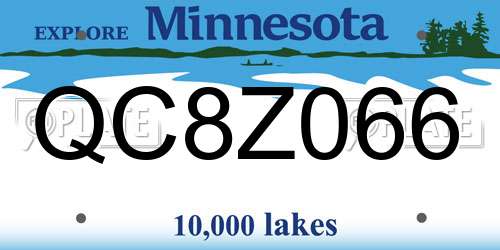 QC8Z066 Minnesota License Plate