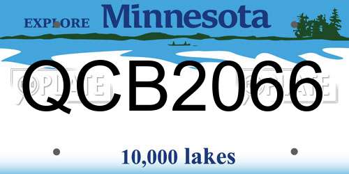 QCB2066 Minnesota License Plate