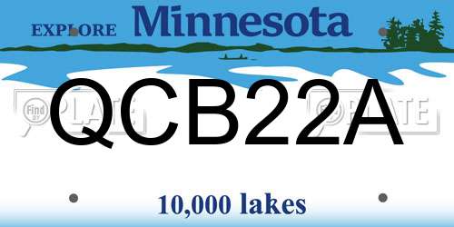 QCB22A Minnesota License Plate