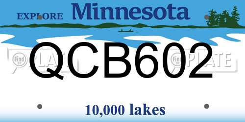 QCB602 Minnesota License Plate