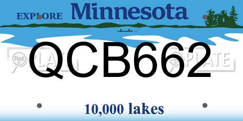 QCB662 Minnesota License Plate