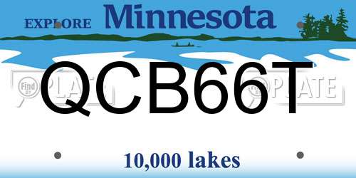 QCB66T Minnesota License Plate
