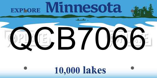 QCB7066 Minnesota License Plate