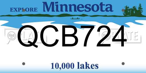 QCB724 Minnesota License Plate