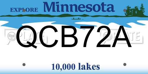 QCB72A Minnesota License Plate