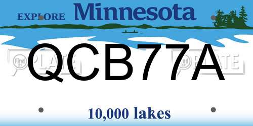 QCB77A Minnesota License Plate