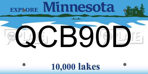 QCB90D Minnesota License Plate