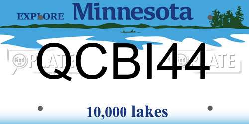 QCBI44 Minnesota License Plate